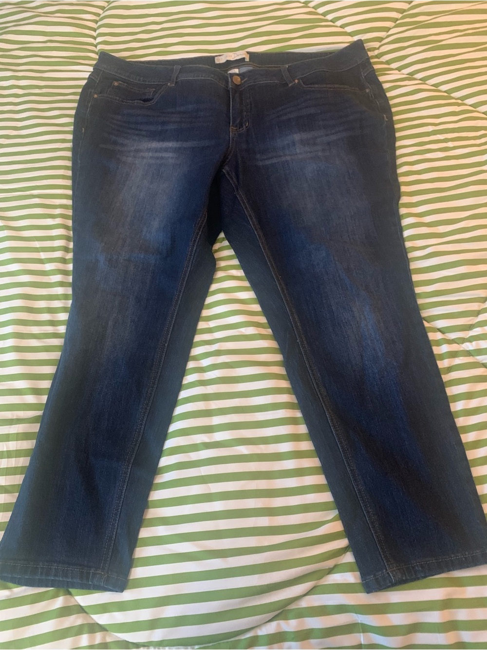 Dark Blue Womens Stretch Denim Jeans Size 18 Women’s Cropped/Petite